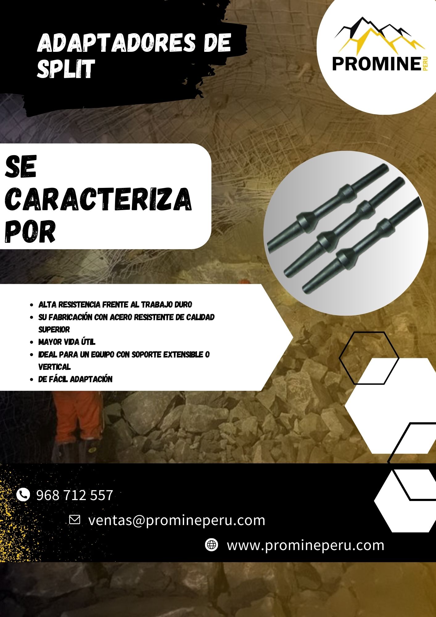 ADAPTADOR PERNO SPLIT SET PARA PERNO DE FRICCION PROMINE PERU